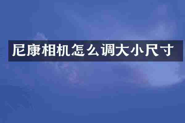 尼康相机怎么调大小尺寸