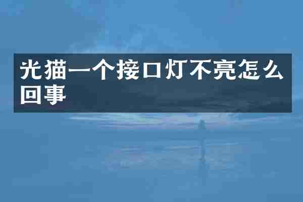 光猫一个接口灯不亮怎么回事