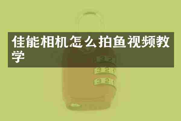 佳能相机怎么拍鱼视频教学