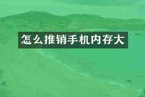 怎么推销手机内存大