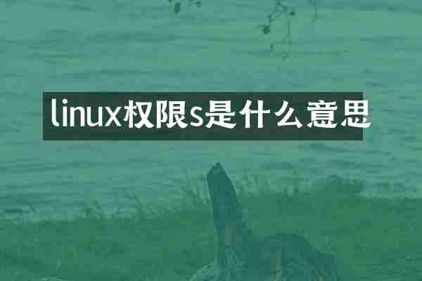 linux权限s是什么意思