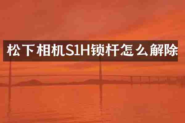 松下相机S1H锁杆怎么解除