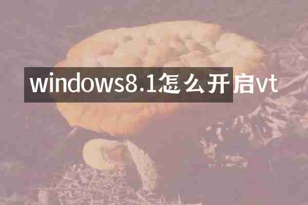 windows8.1怎么开启vt