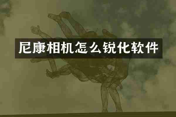尼康相机怎么锐化软件