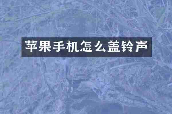 苹果手机怎么盖铃声