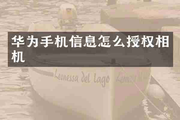 华为手机信息怎么授权相机
