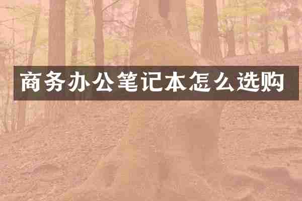 商务办公笔记本怎么选购