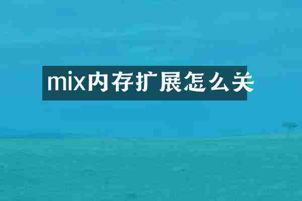 mix内存扩展怎么关