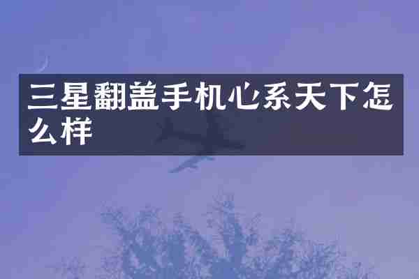 三星翻盖手机心系天下怎么样