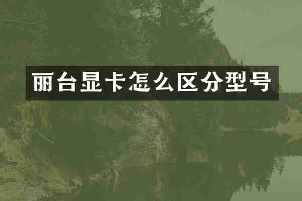 丽台显卡怎么区分型号