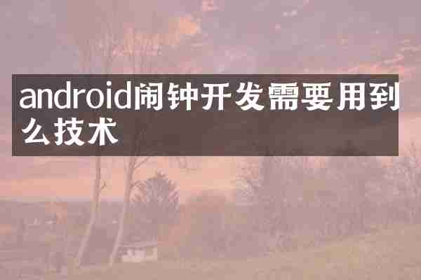 android闹钟开发需要用到什么技术