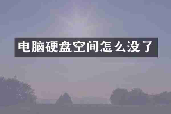 电脑硬盘空间怎么没了