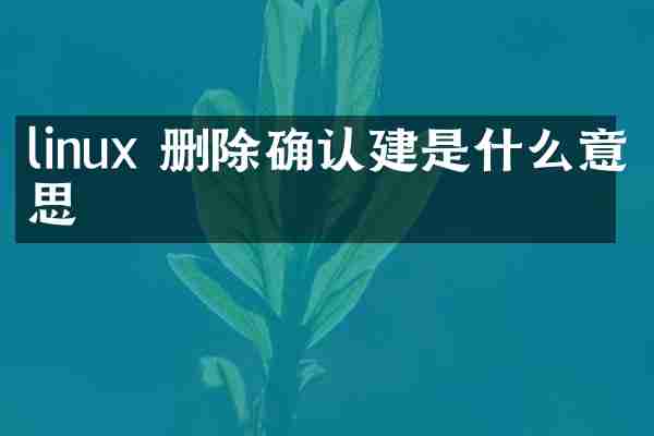linux 删除确认建是什么意思