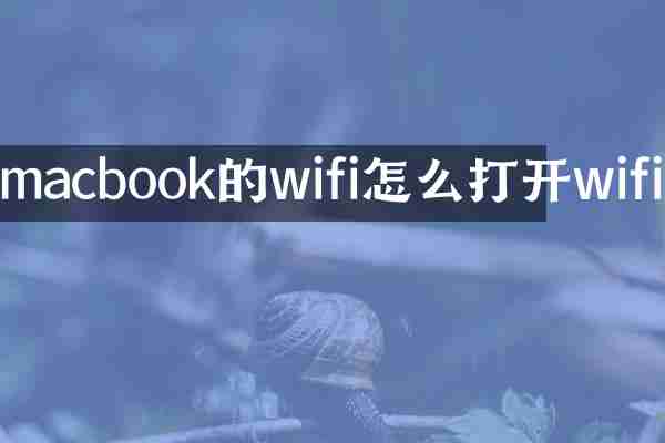 macbook的wifi怎么打开wifi