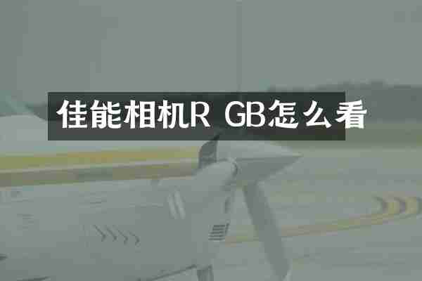 佳能相机R GB怎么看