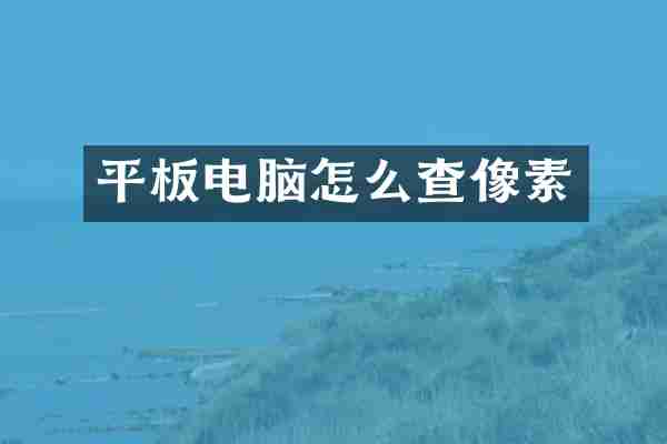 平板电脑怎么查像素