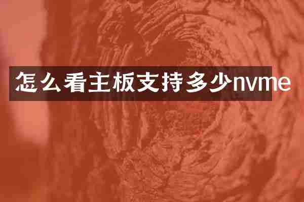 怎么看主板支持多少nvme