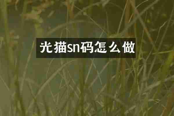 光猫sn码怎么做