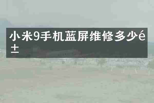 小米9手机蓝屏维修多少钱