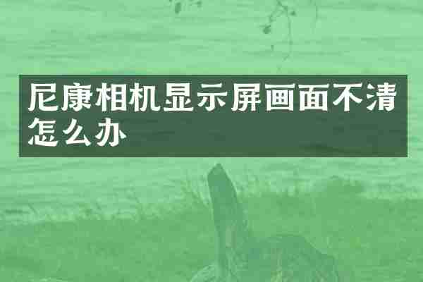 尼康相机显示屏画面不清怎么办