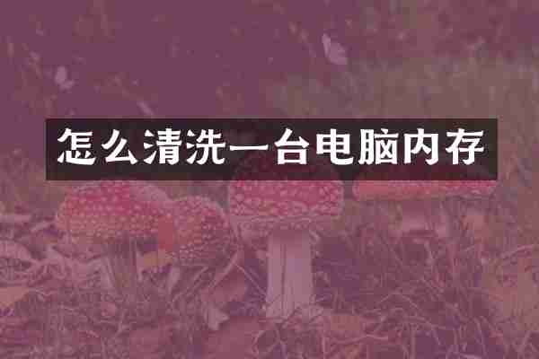 怎么清洗一台电脑内存