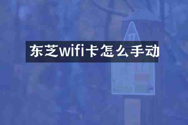 东芝wifi卡怎么手动