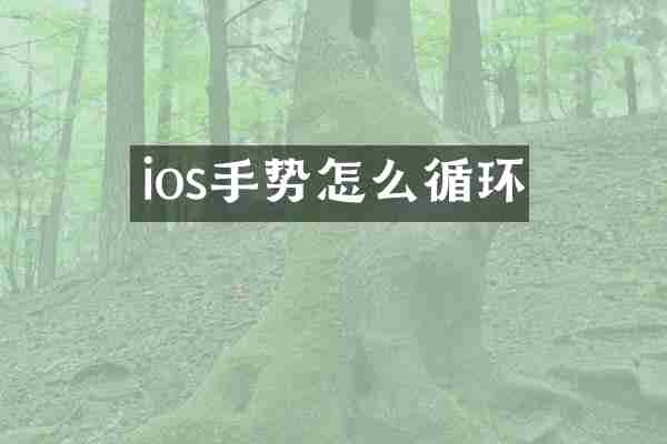 ios手势怎么循环