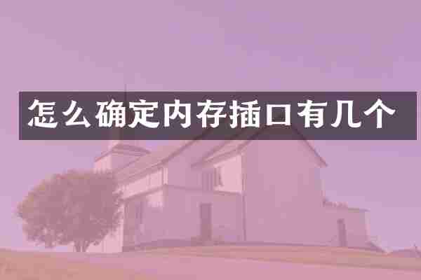 怎么确定内存插口有几个