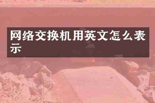 网络交换机用英文怎么表示