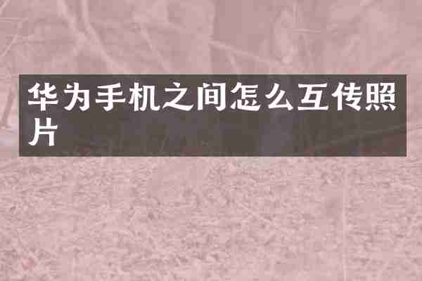华为手机之间怎么互传照片