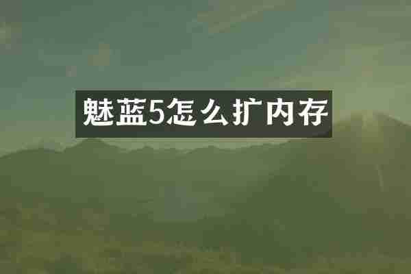 魅蓝5怎么扩内存