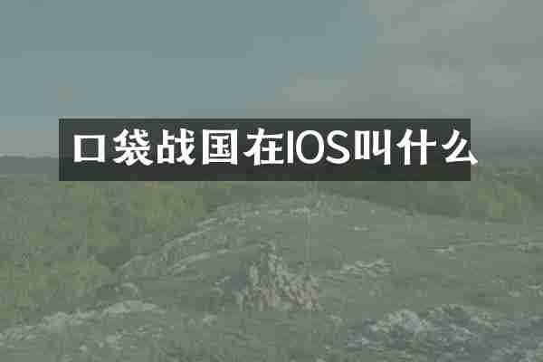 口袋战国在IOS叫什么