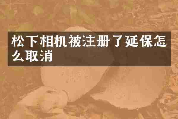 松下相机被注册了延保怎么取消