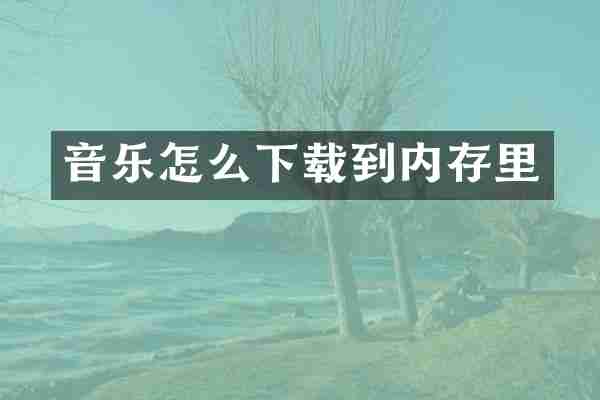 音乐怎么下载到内存里