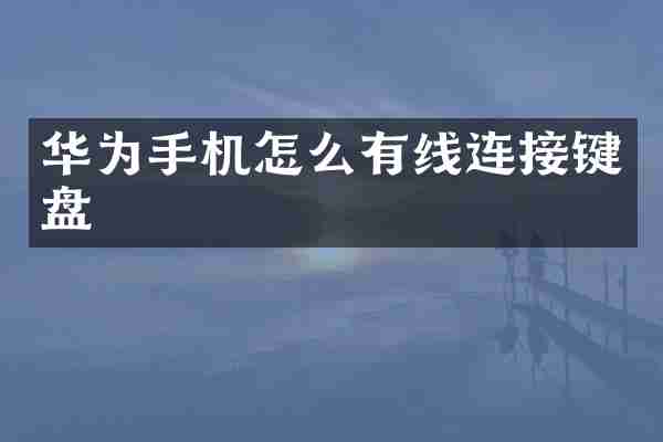 华为手机怎么有线连接键盘