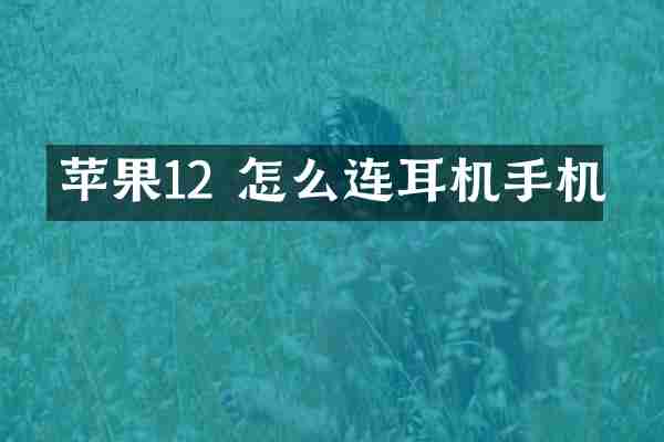 苹果12 怎么连耳机手机