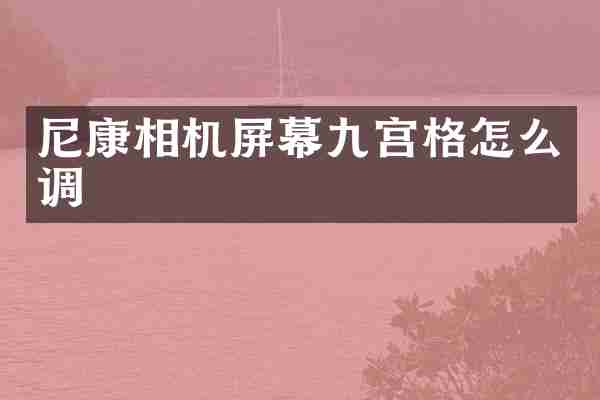 尼康相机屏幕九宫格怎么调
