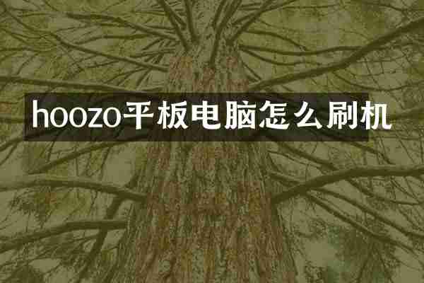 hoozo平板电脑怎么刷机