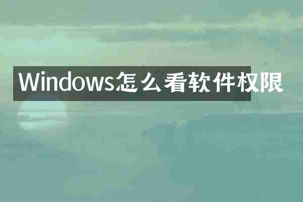 Windows怎么看软件权限