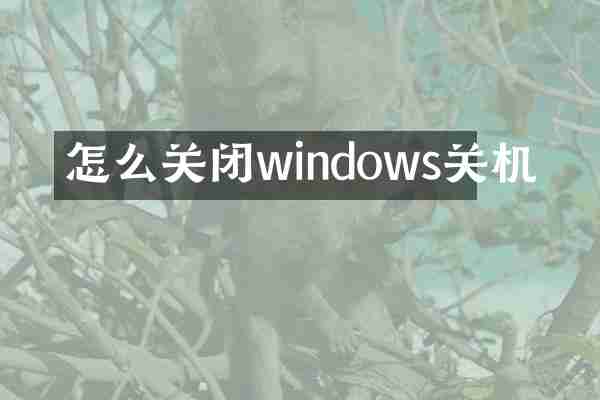 怎么关闭windows关机