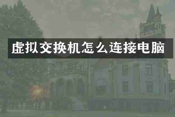 虚拟交换机怎么连接电脑