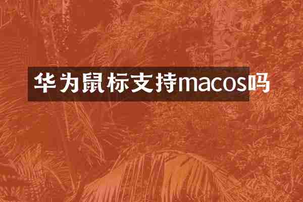 华为鼠标支持macos吗