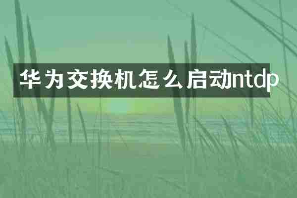 华为交换机怎么启动ntdp