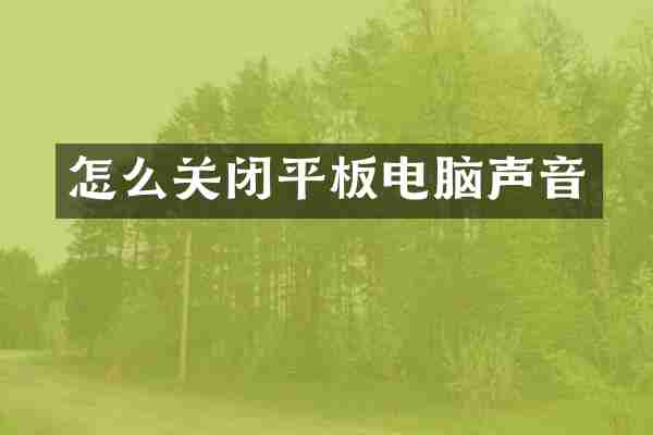 怎么关闭平板电脑声音