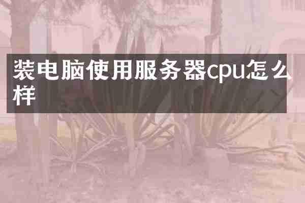 装电脑使用服务器cpu怎么样