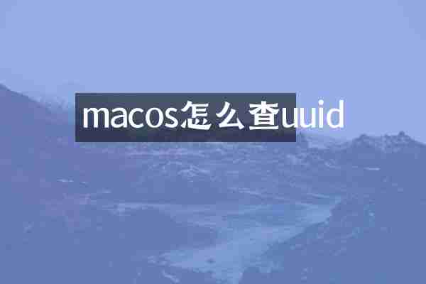 macos怎么查uuid