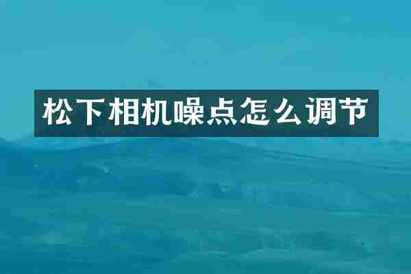 松下相机噪点怎么调节