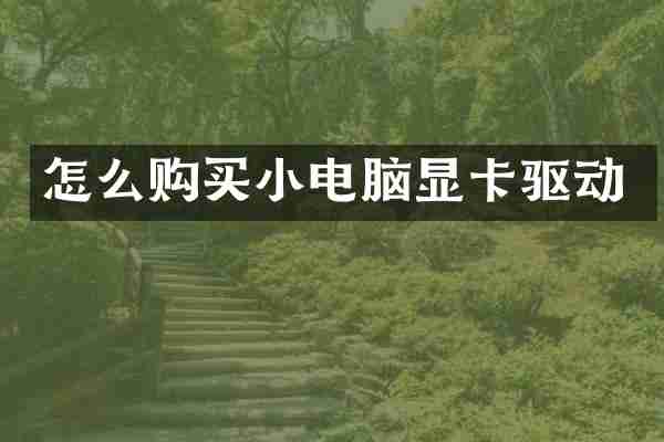 怎么购买小电脑显卡驱动