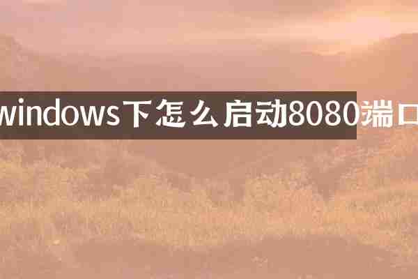 windows下怎么启动8080端口