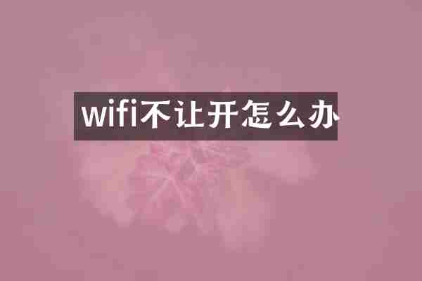 wifi不让开怎么办
